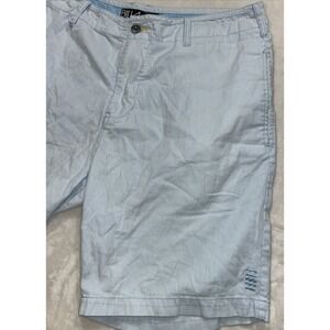 Billabong Men's Sz 38 Blue/White Vertical Pinstripe Chino Short, Built To Thrash